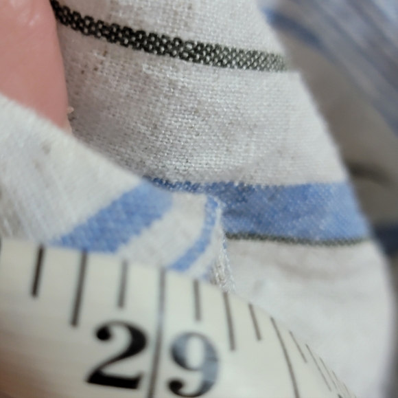 Club Z Collection Linen / Cotton Blend Striped Blue and White Top Size 3xl - Picture 7 of 8